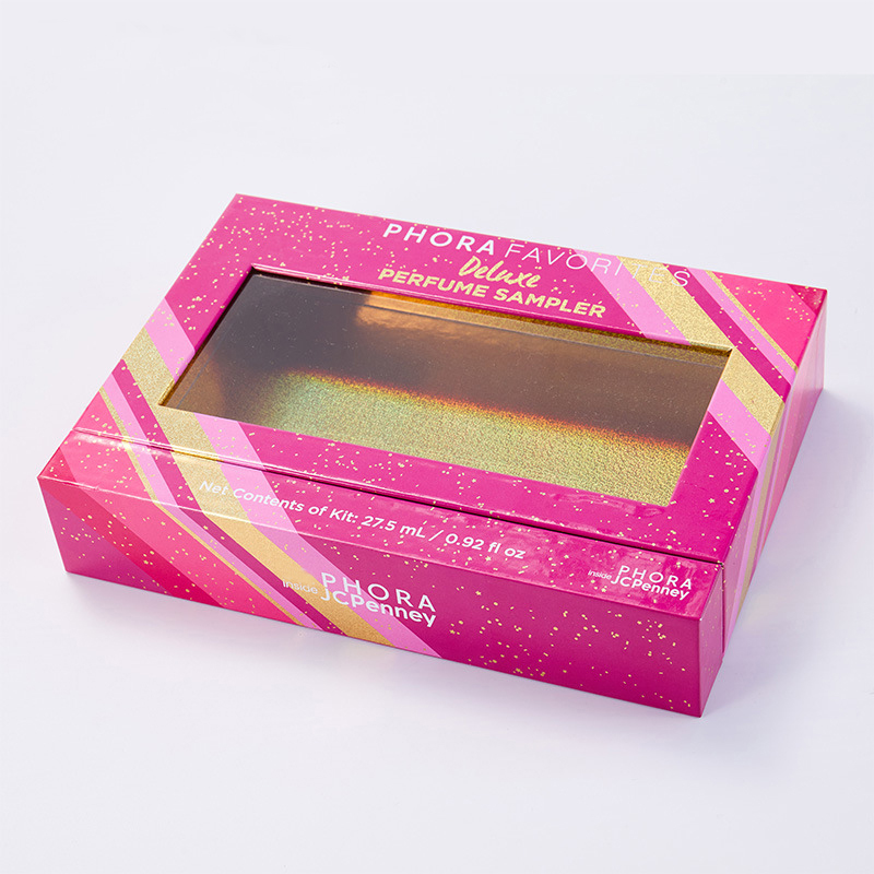 Hot Stamping Foil Perfume Gift Paper Boxes With Window