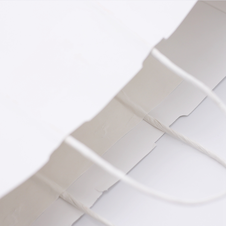 Custom Printed White Kraft Paper Shopping Bags with Paper Handle