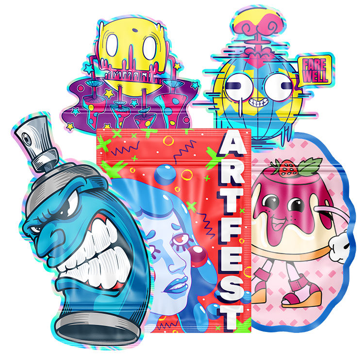 Custom Printed 3.5g 7g 14g 1oz 1lb Laminated Mylar Zipper Packaging Bags