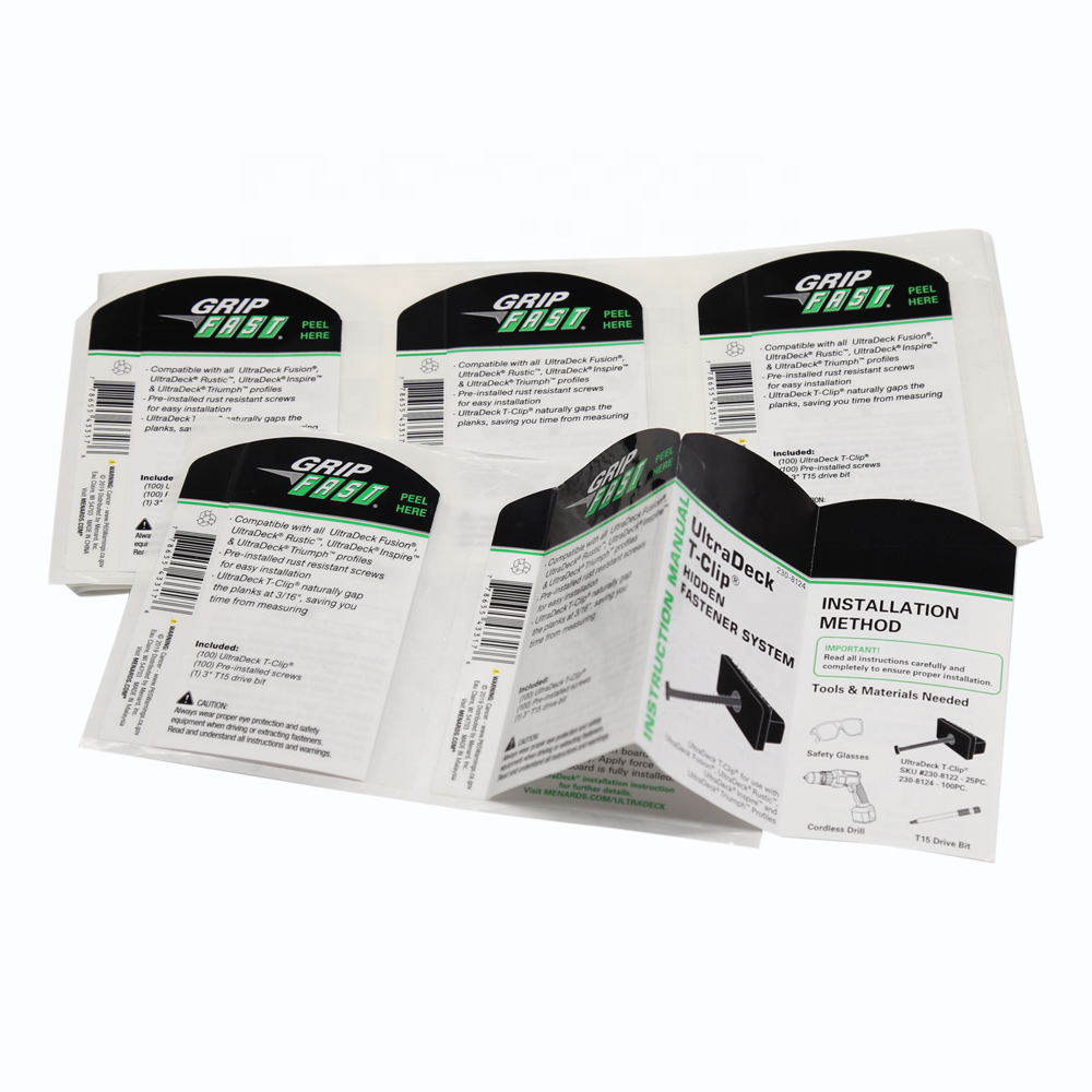 Custom Booklet Sticker Label For Machinery and Equipment parts Introduction