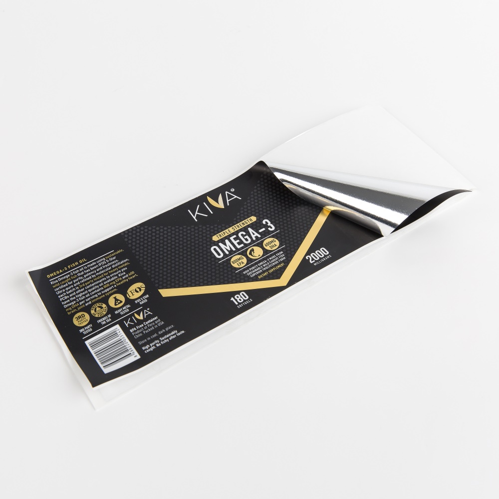 Metallic Silver Bopp Printed Health Products Labels