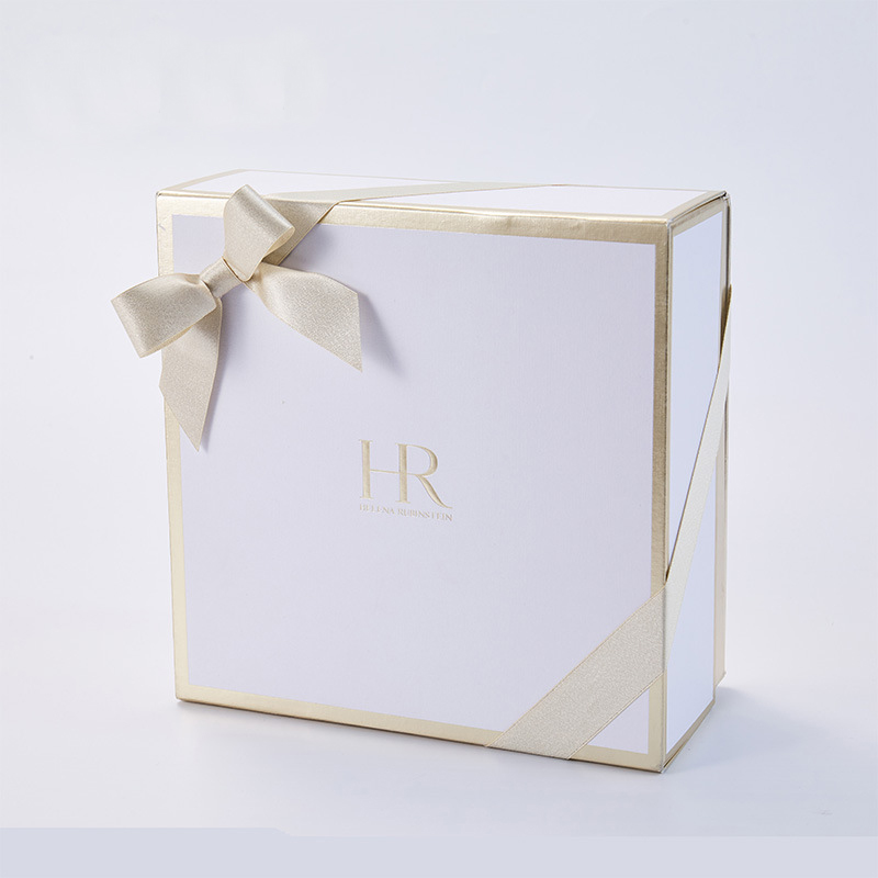 Custom Rigid Paper Gift Boxes With Ribbon For Cosmetic Products