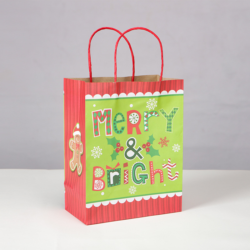 Eco-Friendly Christmas Gift Bags With Paper Handle Wholesale